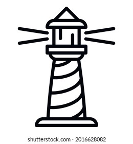 Tower lighthouse icon. Outline tower lighthouse vector icon for web design isolated on white background