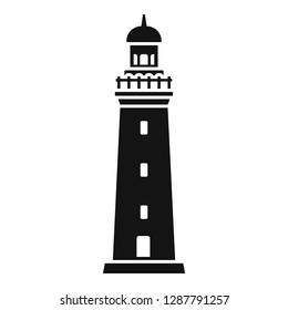 Tower lighthouse icon. Simple illustration of tower lighthouse vector icon for web design isolated on white background