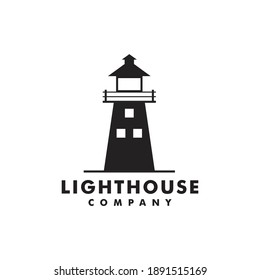 Tower Lighthouse Searchlight Beacon Beach Tower logo design inspiration