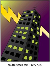 Tower with lightning