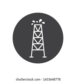 tower line block style icon design, Oil industry Gas energy fuel technology power industrial production and petroleum theme Vector illustration