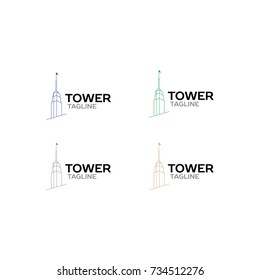 Tower Line Logo, Tower Logo Minimalist, House Real Estate Logo Design Template for Company. Building Vector Line, Real Estate Construction Logo design vector template
