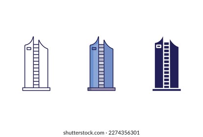 Tower line and solid illustration icon