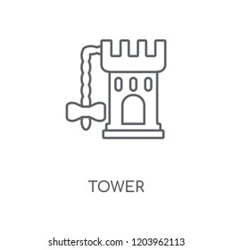 Tower linear icon. Tower concept stroke symbol design. Thin graphic elements vector illustration, outline pattern on a white background, eps 10.