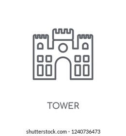 Tower linear icon. Modern outline Tower logo concept on white background from Architecture and Travel collection. Suitable for use on web apps, mobile apps and print media.