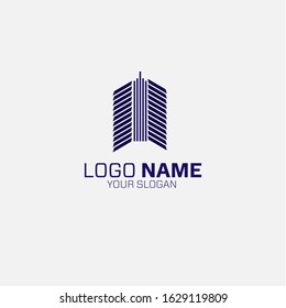 tower logo design with blue colour