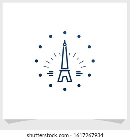 tower logo design vector, traveling logo design template