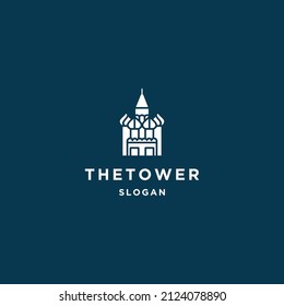 Tower logo icon flat design template 