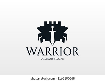 Tower Logo. Modern warrior logo design template for a sport team
