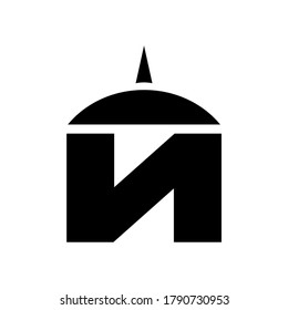 A tower logo with a spire