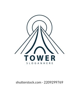 Símbolo del logotipo de torre icono de vector plantilla de diseño