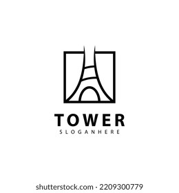 Tower logo symbol vector icon design illustration template