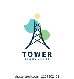 Tower logo symbol vector icon design illustration template