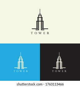 Tower logo template vector icon design