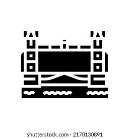 tower london bridge glyph icon vector. tower london bridge sign. isolated symbol illustration