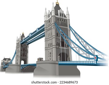 Tower of London Bridge Vector Illustration