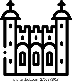 tower of london icon. Thin Linear Style Design Isolated On White Background