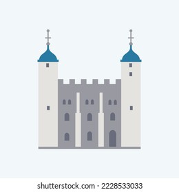 Tower of London. White Tower. Flat style illustration