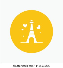 Tower, Love, Heart, Wedding. Vector Icon Template background