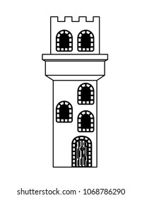 tower of medieval castle with balcony