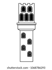 tower of medieval castle with balcony