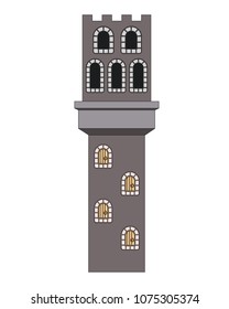 tower of medieval castle with balcony