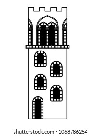 tower of medieval castle isolated icon