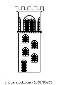 tower of medieval castle isolated icon