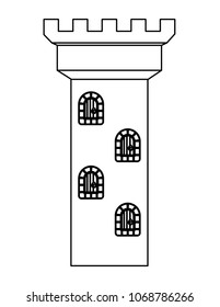 tower of medieval castle isolated icon