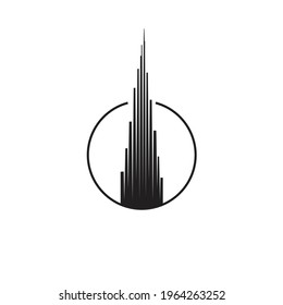 Tower minimalist logo design vector icon