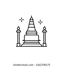Tower monument icon. Simple line, outline vector of culture Thailand icons for ui and ux, website or mobile application
