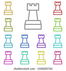 Tower multi color icon. Simple thin line, outline vector of project management icons for ui and ux, website or mobile application
