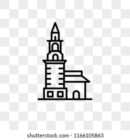 Tower of Nevyansk in Russia vector icon isolated on transparent background, Tower of Nevyansk in Russia logo concept