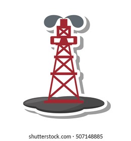 tower oil exploration industry vector illustration design