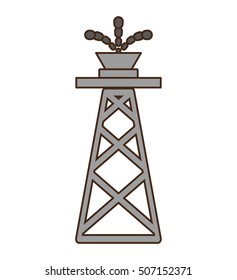 tower oil exploration industry vector illustration design