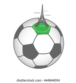 tower on the ball in the form of a large planet
