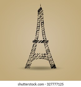 tower Paris in colors of rainbow