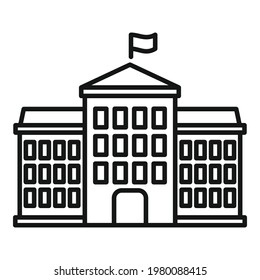 Tower parliament icon. Outline Tower parliament vector icon for web design isolated on white background