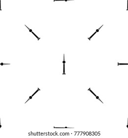 Tower pattern repeat seamless in black color for any design. Vector geometric illustration