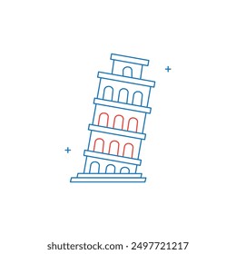 Tower of Pisa Vector Icon Design