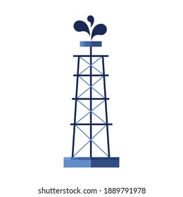 tower plant with drops of oil price icon vector illustration design