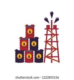 tower of plant oil extraction with barrels