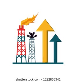 tower of plant oil extraction with statistics arrows