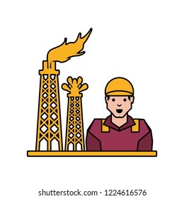 tower of plant oil extraction with worker character