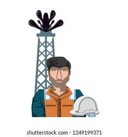 tower of plant oil extraction with worker character