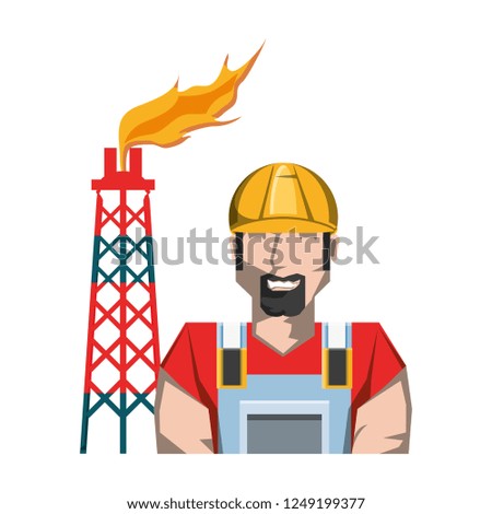 tower of plant oil extraction with worker character