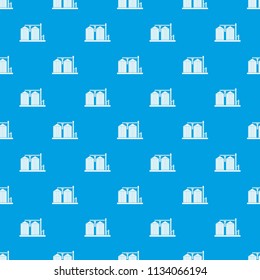 Tower plant pattern vector seamless blue repeat for any use