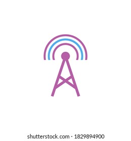 tower radio vector icon design template