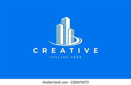 plantilla de logotipo de torre inmobiliaria. Diseño elegante y de lujo.