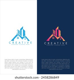 
Tower real estate logo template. Luxury elegant template design.Abstract building design inspiration